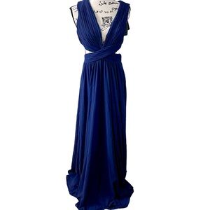Lulu's Elegant Navy Maxi Dress